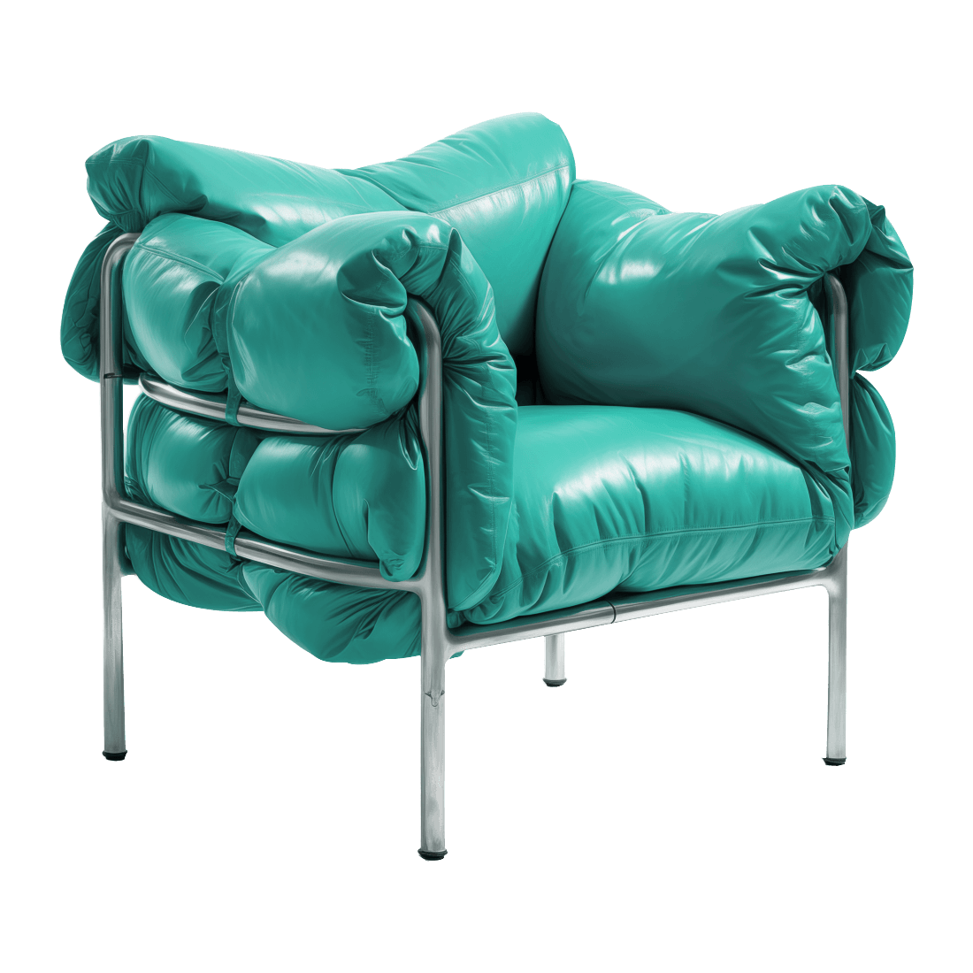 Living Room Accent Chair<span> - </span>Teal, Leather