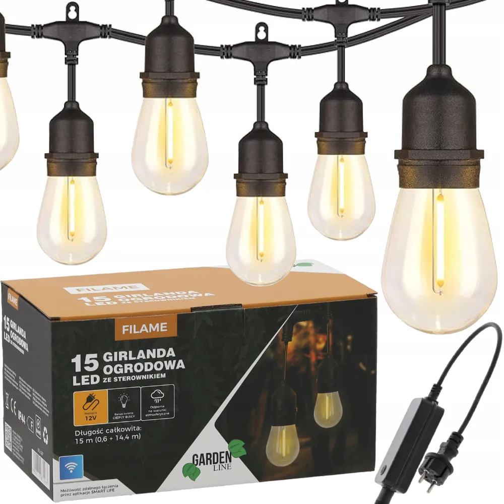 Extralink Girlanda ogrodowa ze sterownikiem 12 V