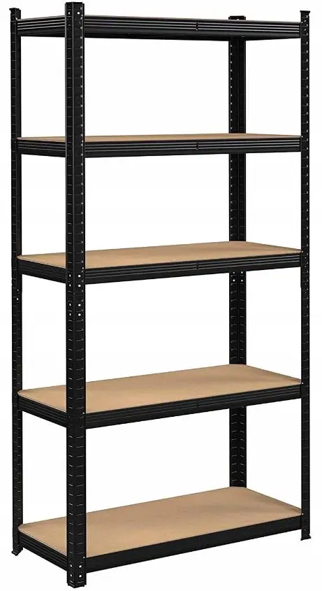 REGAŁ MAGAZYNOWY METALOWY CZARNY 220X90X40CM