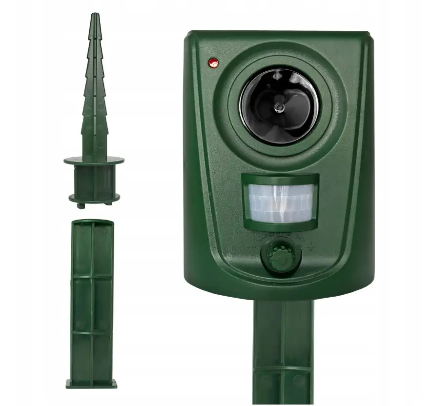 BLACK FOREST ULTRADŹWIĘKOWY ODSTRASZACZ ZWIERZĄT Z CZUJNIKIEM RUCHU 62m2 WODOODPORNY