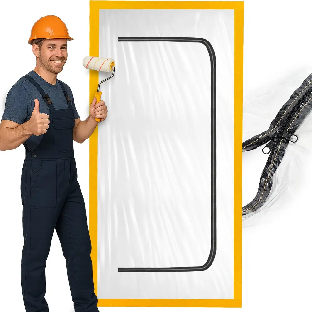 Drzwi przeciwpyłowe remontowe, kurtyna przeciwkurzowa, 220x110, drzwi