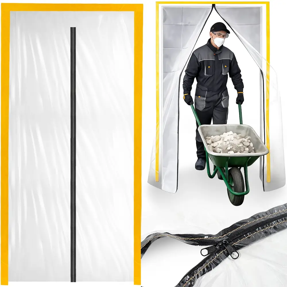 Drzwi przeciwpyłowe remontowe XXL, kurtyna przeciwkurzowa, 230x135, prosta