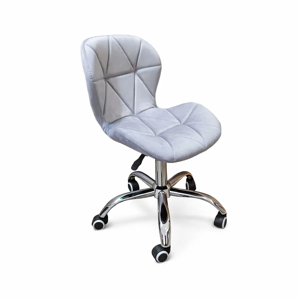 EXTRALINK KRZESŁO FOTEL KRZESŁO BIUROWE WELUROWE JASNO SZARE