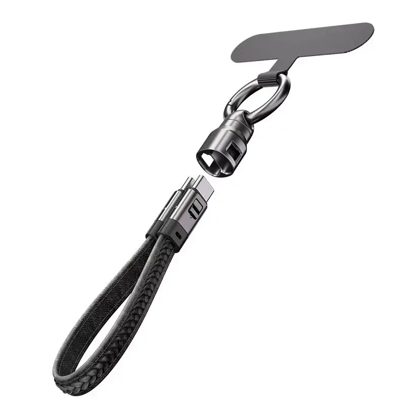 EXTRALINK SMART LIFE CABLE 240W USB-C - USB-C KEYCHAIN, 22CM, NYLON BRAIDED, BLACK