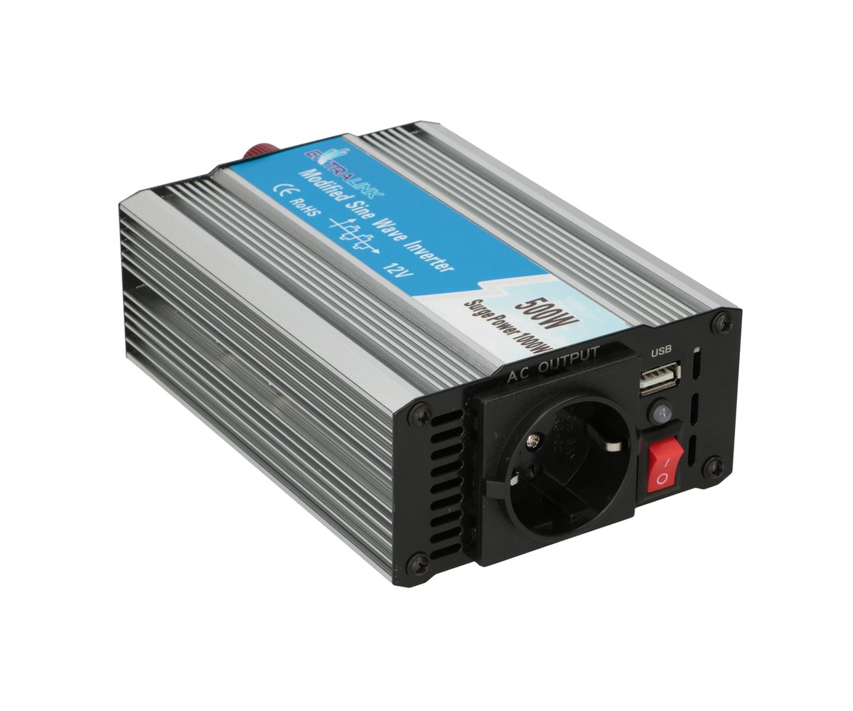 Extralink OPIM-500W | Przetwornica napięcia | samochodowa 12V, 500W modyfikowany sinus, USB-A, USB Typ C - obrazek 2