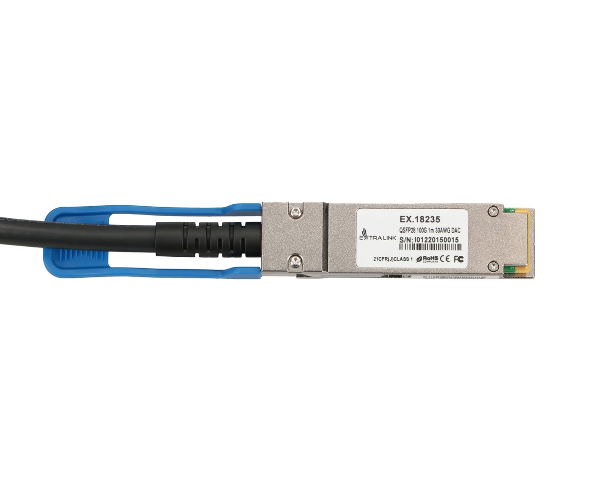 Extralink QSFP28 DAC | Kabel QSFP28 | DAC, 100G, 1m, 30AWG Passive - obrazek 2