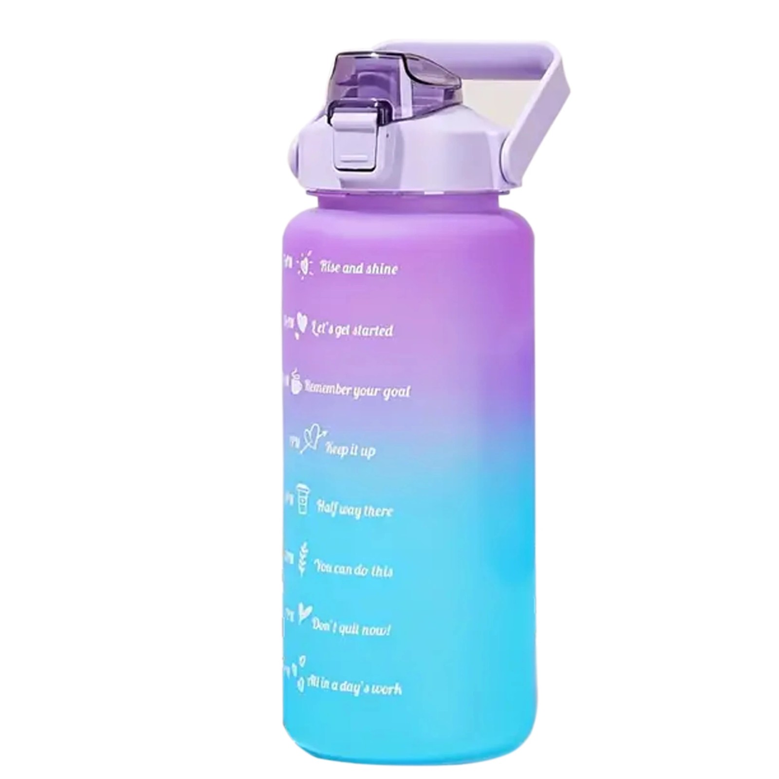 Extralink | Butelka motywacyjna | bidon na wodę, 2000ml, fioletowo-błękitna, BUT-992 - obrazek 3