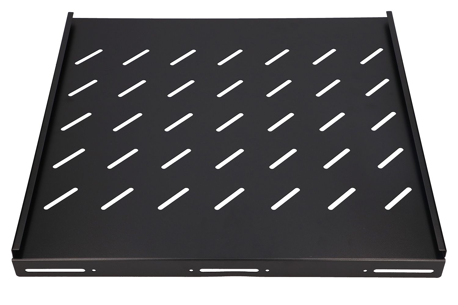 Extralink 1U 500mm Czarna | Półka | 19", 502 x 472mm, mocowana punktowo, do szaf o głębokości 800mm - obrazek 2