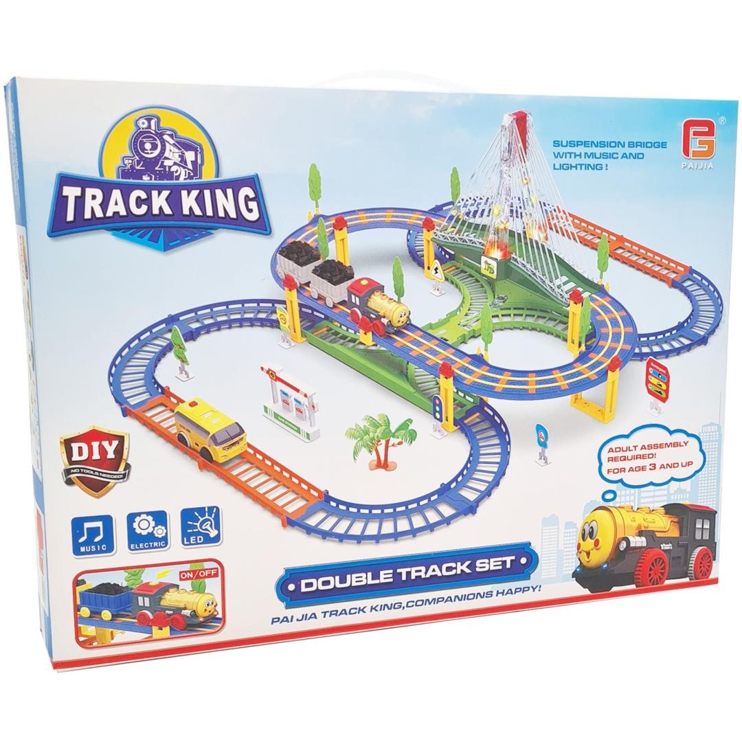 Extralink Kids | Kolejka elektryczna Track King | z lokomotywą i samochodzikiem na baterie - obrazek 4
