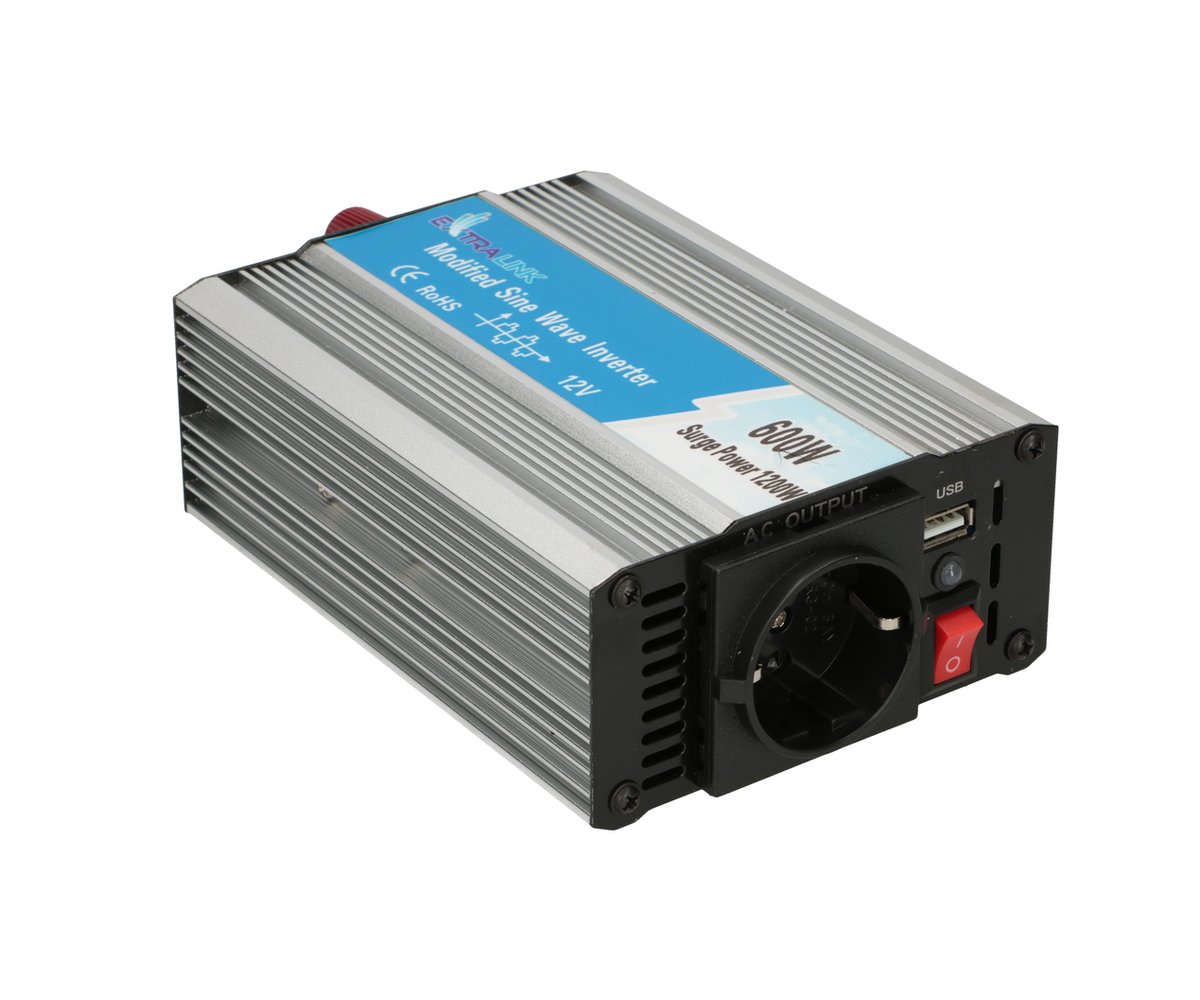 Extralink OPIM-600W | Przetwornica napięcia | samochodowa 12V, 600W modyfikowany sinus, USB-A, USB Typ C - obrazek 2