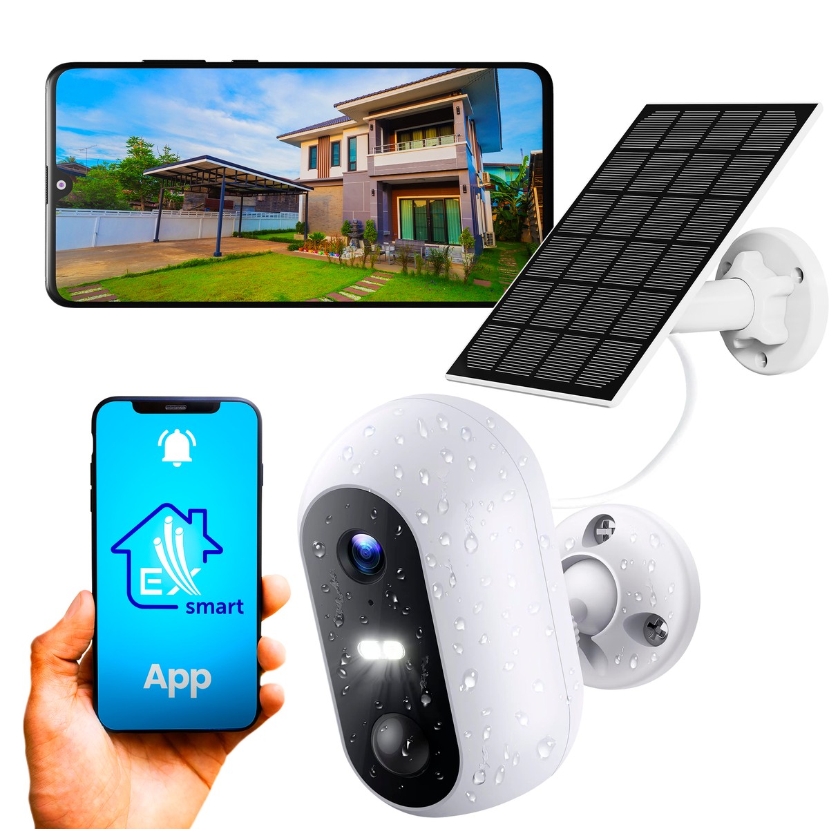 Extralink Smart Life SolarEye | Kamera zewnętrzna z panelem solarnym | bezprzewodowa, Full HD 1080p, Wi-Fi, akumulator 5200mAh, IP54, Tuya