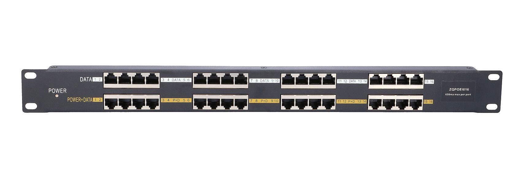 Extralink 16 Portowy | PoE Injector | 16x 100Mb/s RJ45, Obudowa Rack - obrazek 2