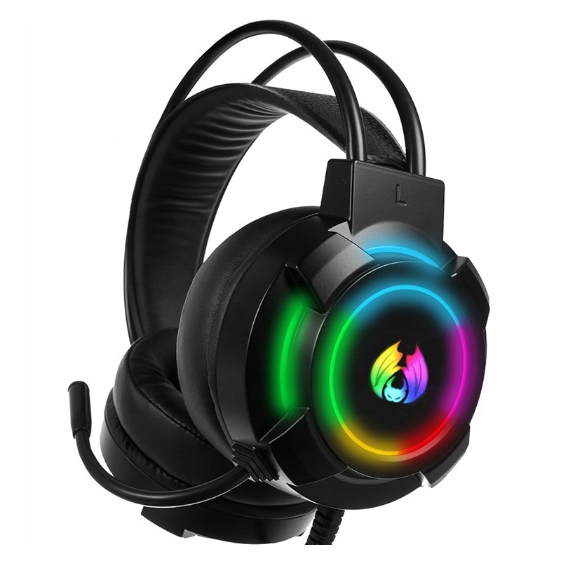 Extralink | Słuchawki gamingowe | przewodowe nauszne RGB z mikrofonem, 5.1