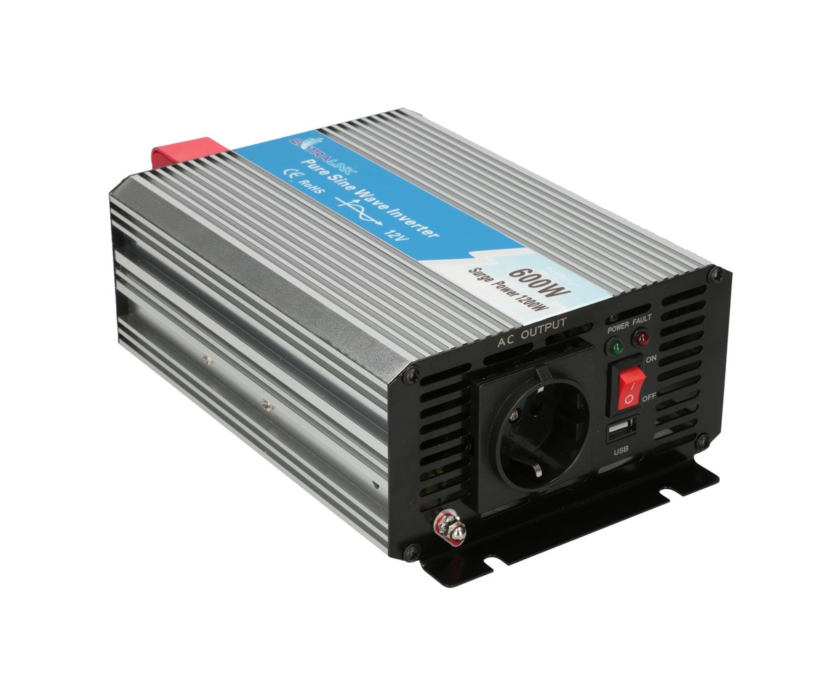 Extralink OPIP-600W | Przetwornica napięcia | samochodowa 12V, 600W czysty sinus, USB-A, USB Typ C - obrazek 2