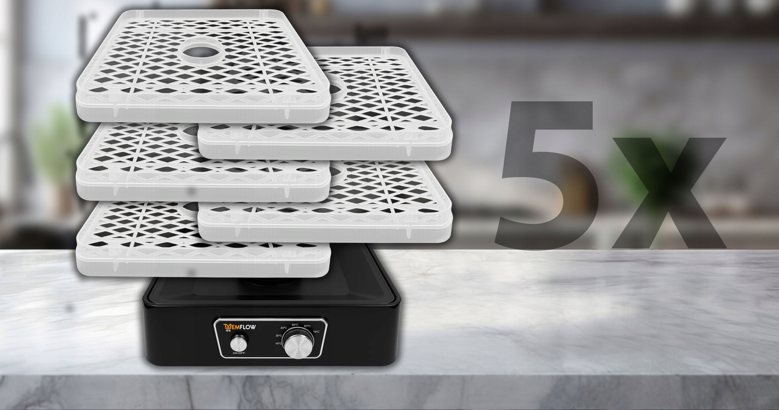 Extralink Home | Suszarka do grzybów owoców warzyw żywności | 500W + 5 sit 27,5cm, czarna - obrazek 3