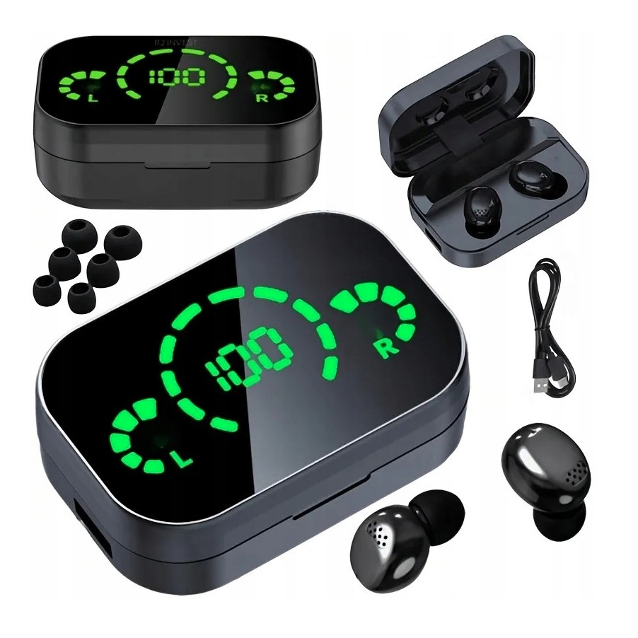 Extralink | Słuchawki Bluetooth | z redukcją szumu wyświetlacz LED czarne