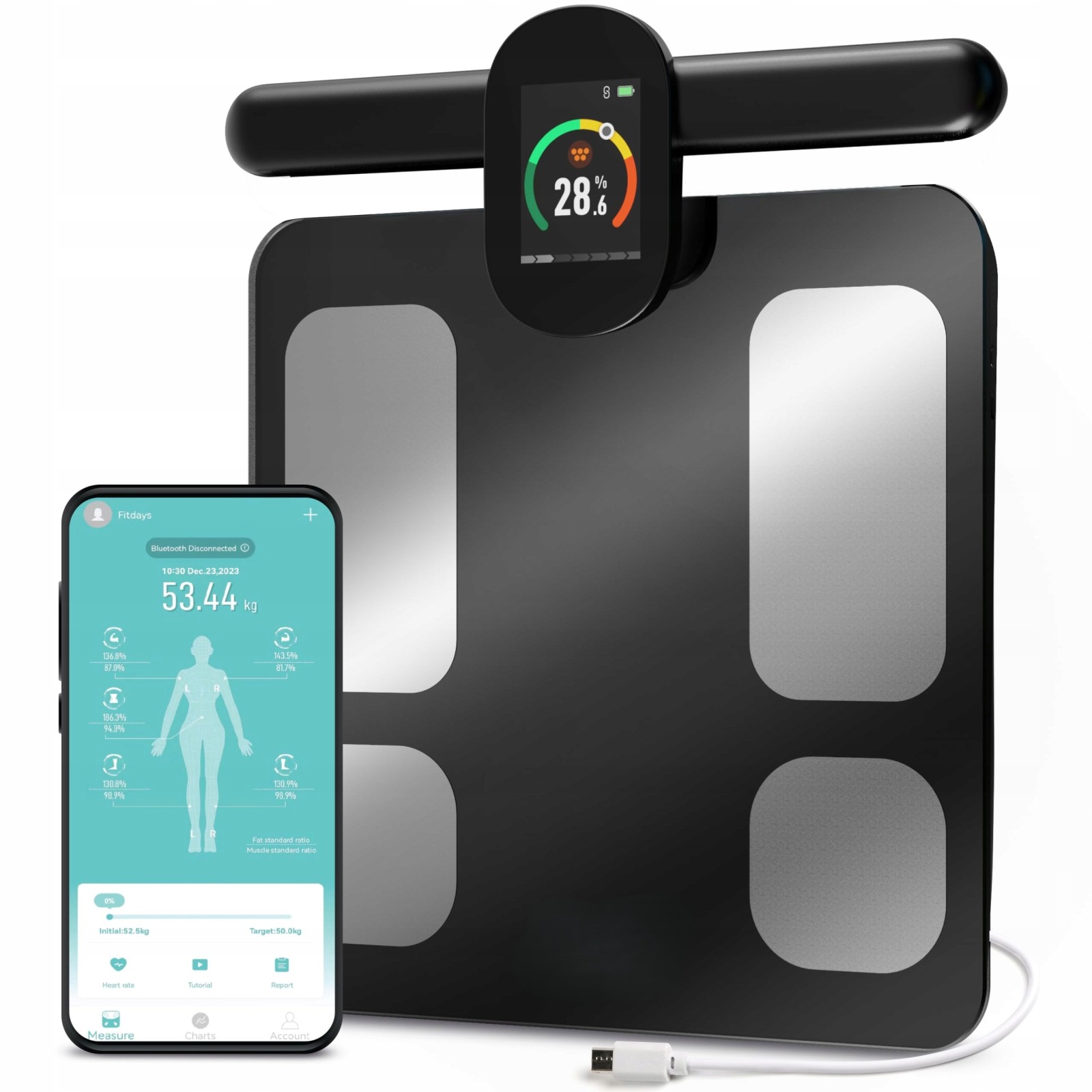 Extralink Smart Life K-205 | Waga łazienkowa | inteligentna, z analizą składu ciała