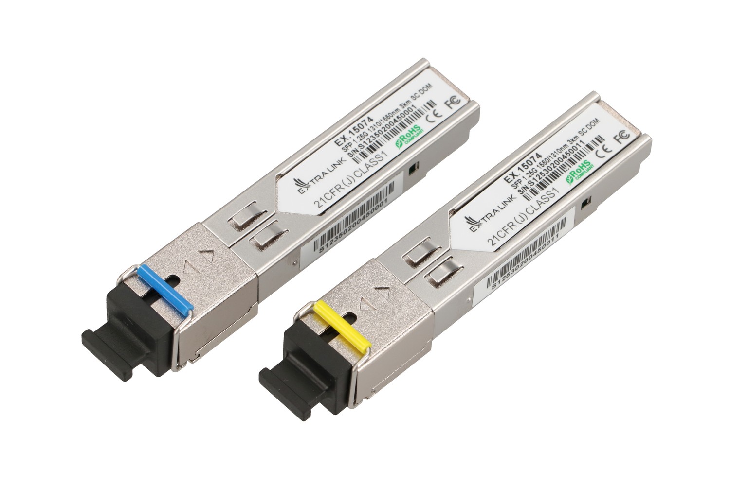Extralink SFP 1.25G | Moduł SFP WDM | 1,25Gbps, 1310/1550nm, single mode, 3km, SC, DOM, para, dedykowany dla HP/Aruba - obrazek 2