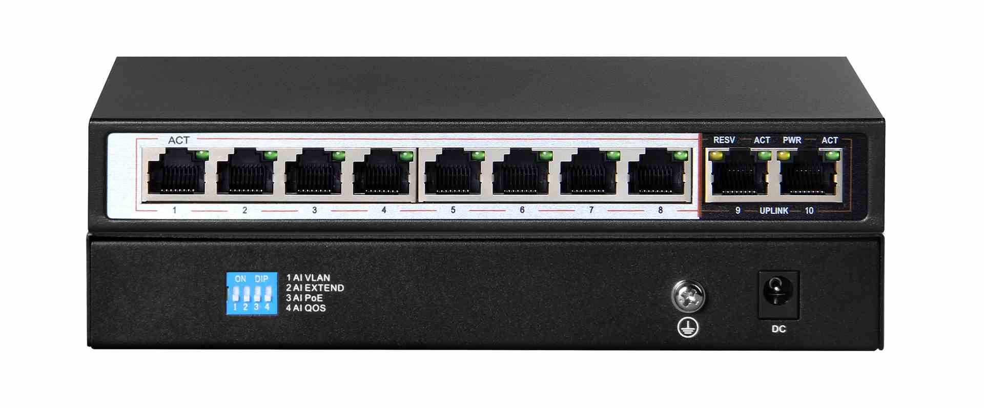 Extralink PERSES | Switch PoE | 8x Gigabit PoE/PoE+, 2x RJ45 Uplink Gigabit, 96W - obrazek 4