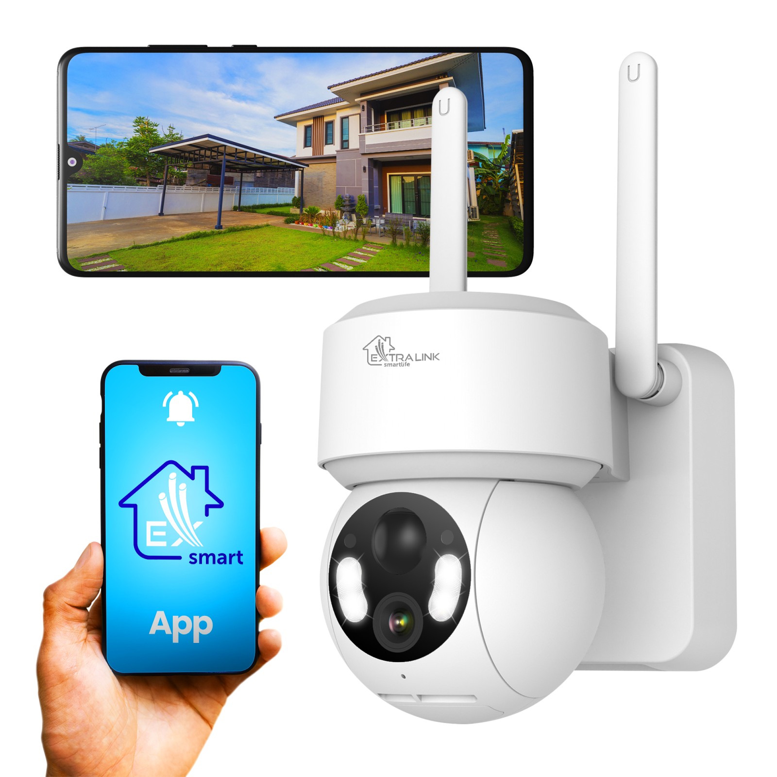 Extralink Smart Life SolarEye Pro | Kamera zewnętrzna | bezprzewodowa, 2.5K, Wi-Fi, akumulator 5200mAh, IP65, Tuya