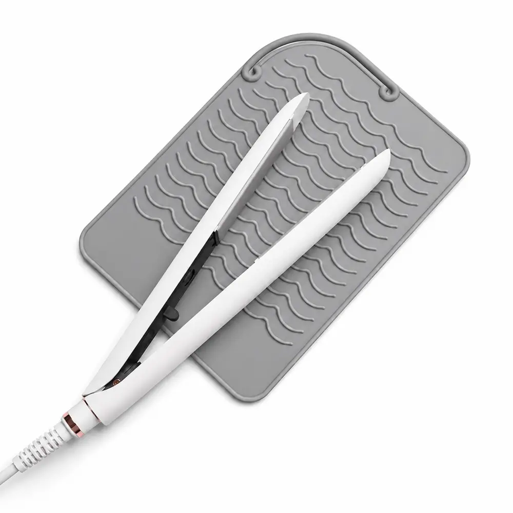 EXTRALINK HOME MATA SILIKONOWA PODKŁADKA POD LOKÓWKĘ PROSTOWNICĘ DO ŁAZIENKI 22X16 CM SZARA