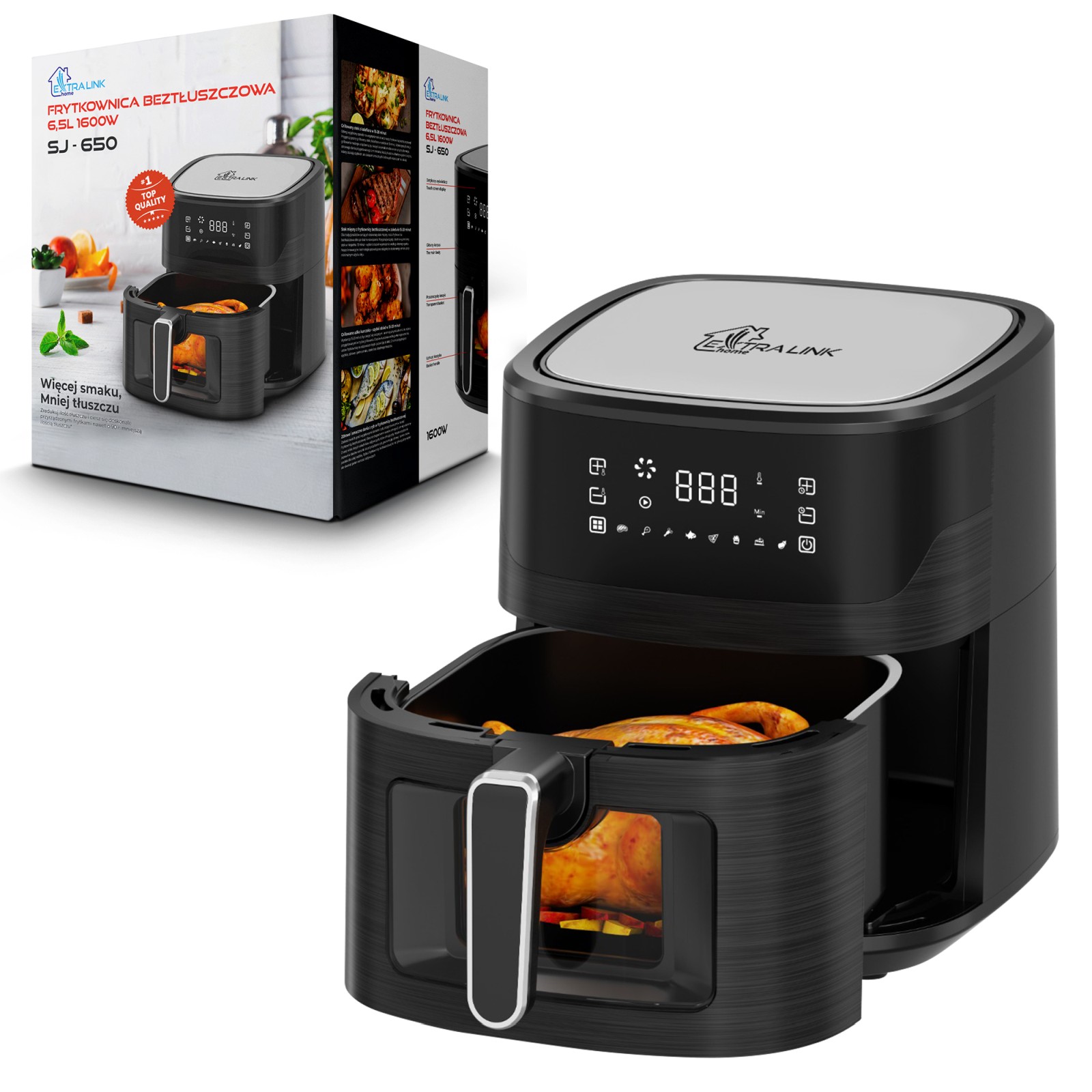 Extralink Smart Life Air Fryer SJ-650 6.5L EU | Frytkownica | 1600W