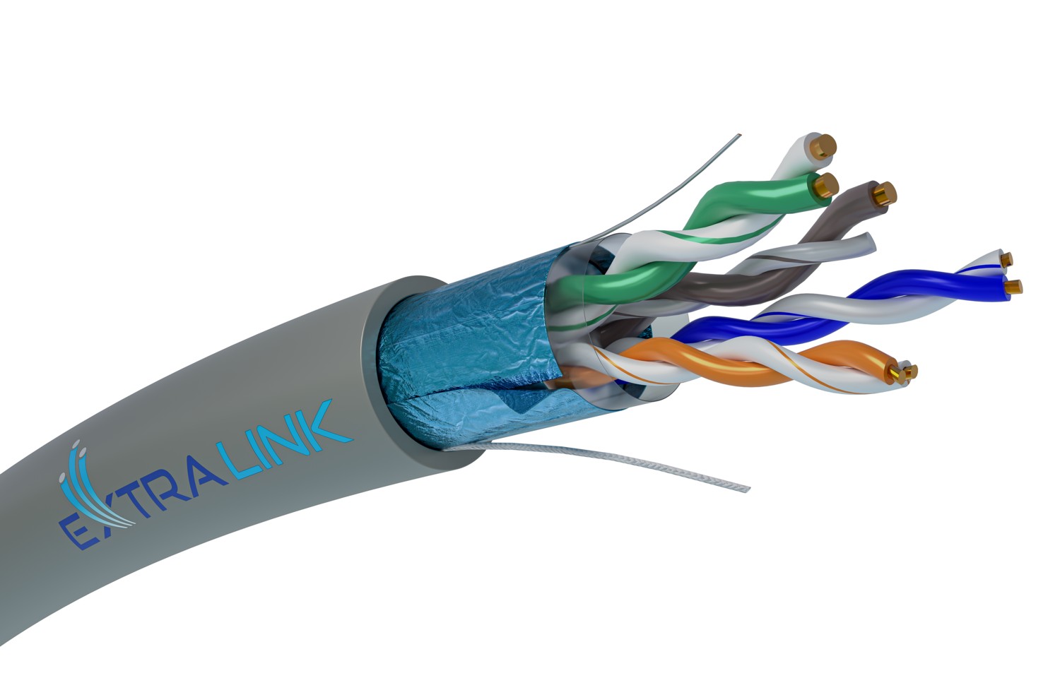 Extralink CAT5E FTP (F/UTP) Wewnętrzny | Kabel sieciowy skrętka | 305M - obrazek 2