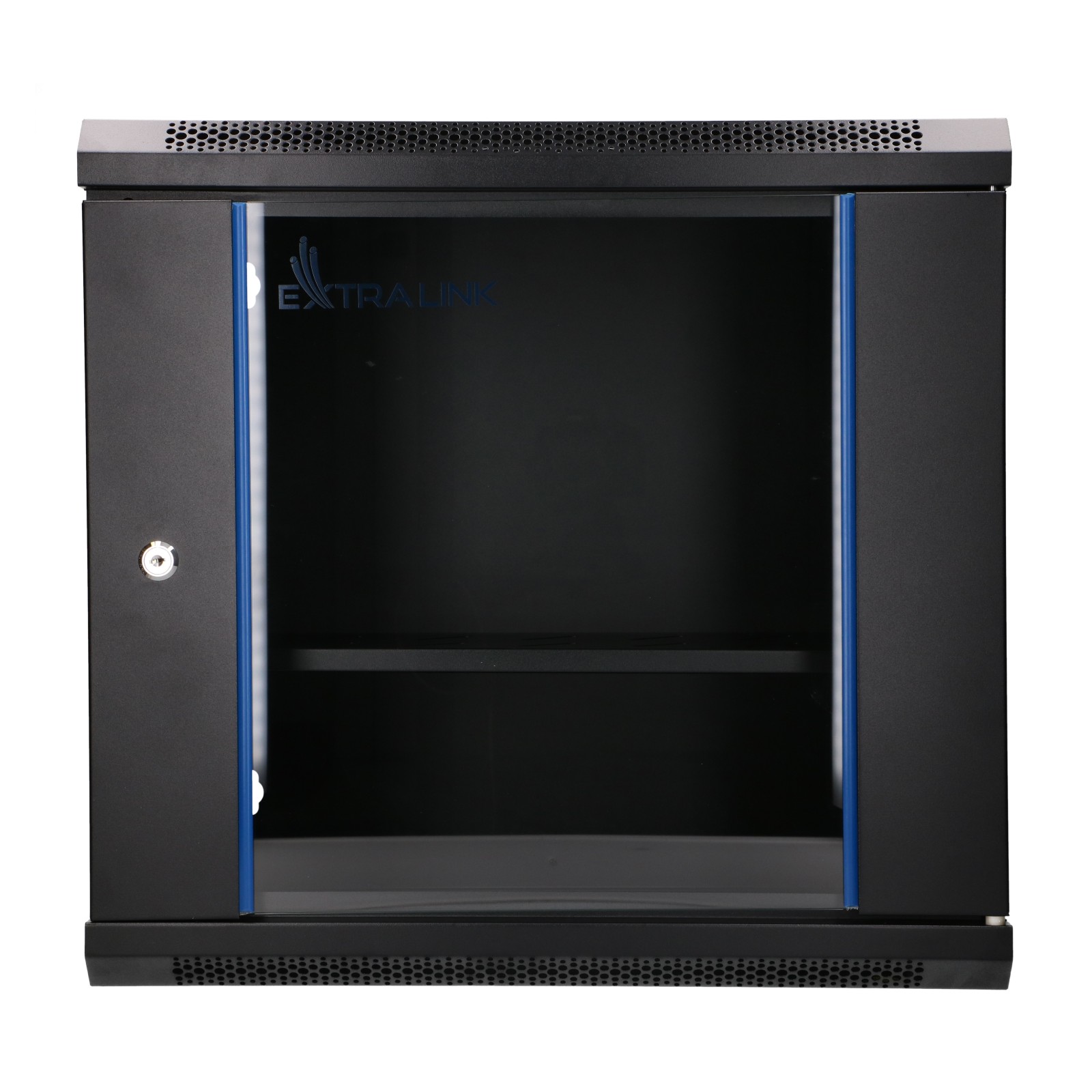 Extralink Lite 9U 530x400 Czarna | Szafa rack | montowana na ścianie, półka w zestawie - obrazek 2