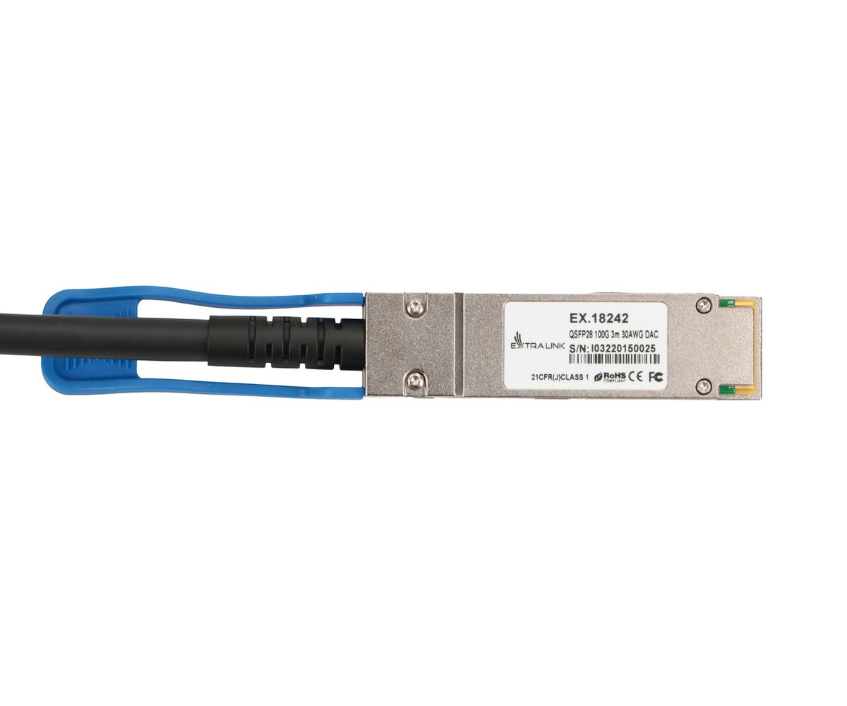 Extralink QSFP28 DAC | Kabel QSFP28 | DAC, 100G, 3m, 30AWG Passive - obrazek 2
