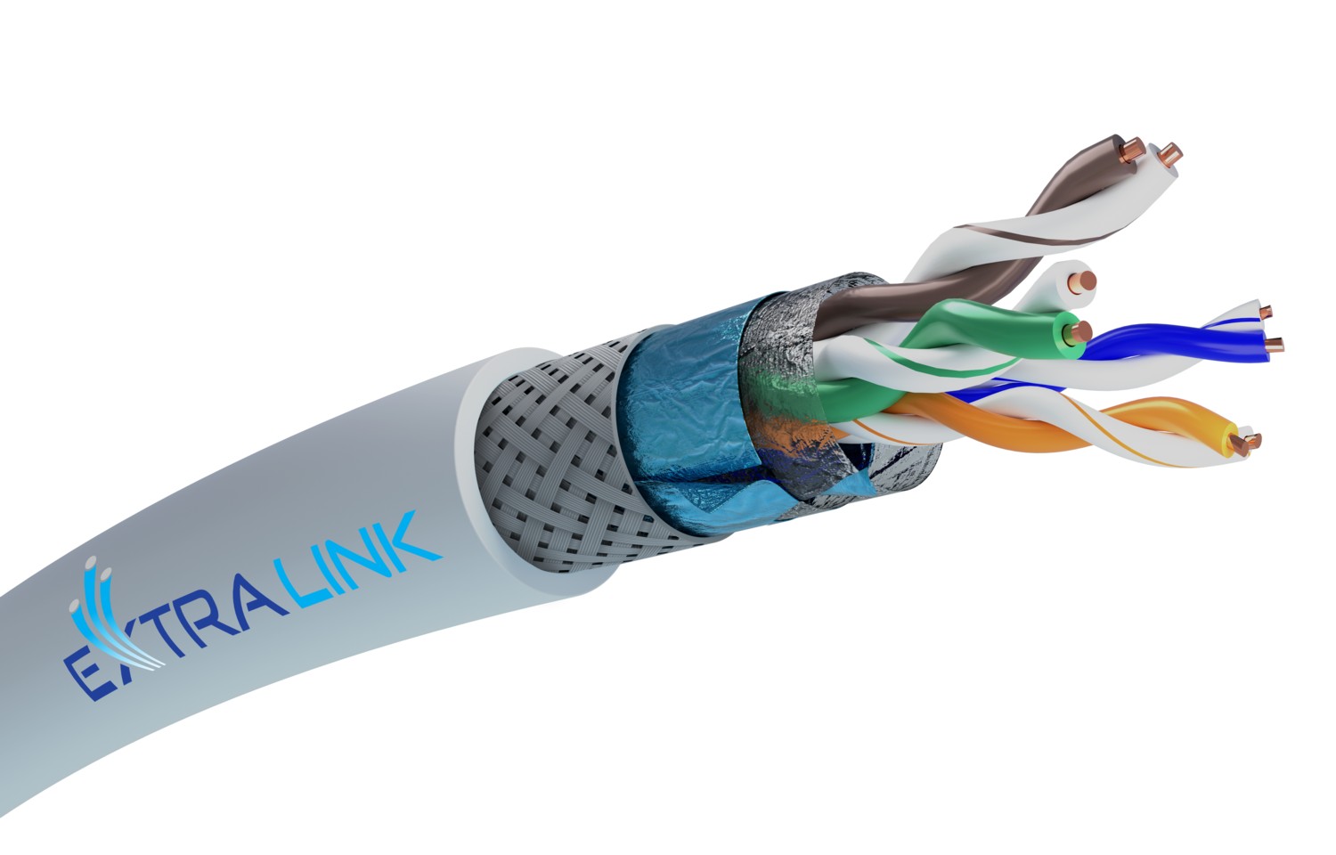 Extralink CAT6A SFTP (S/FTP) LSZH Wewnętrzny | Kabel sieciowy skrętka | 305M