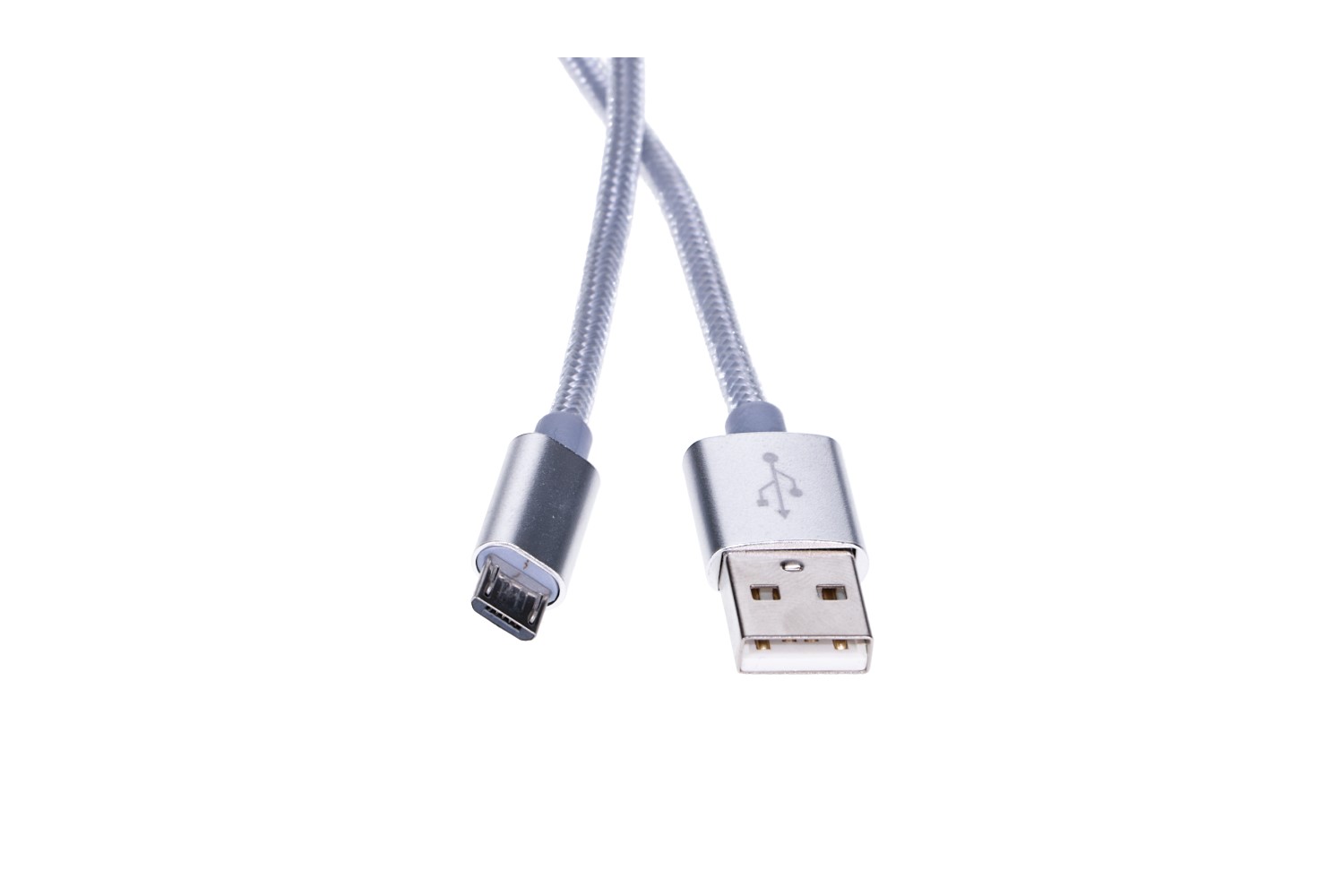 Extralink | Kabel ze złączem MicroUSB | do smartphonów ANDROID, 2A, długość 1M, Wzmocniony oplotem, Srebrny - obrazek 2