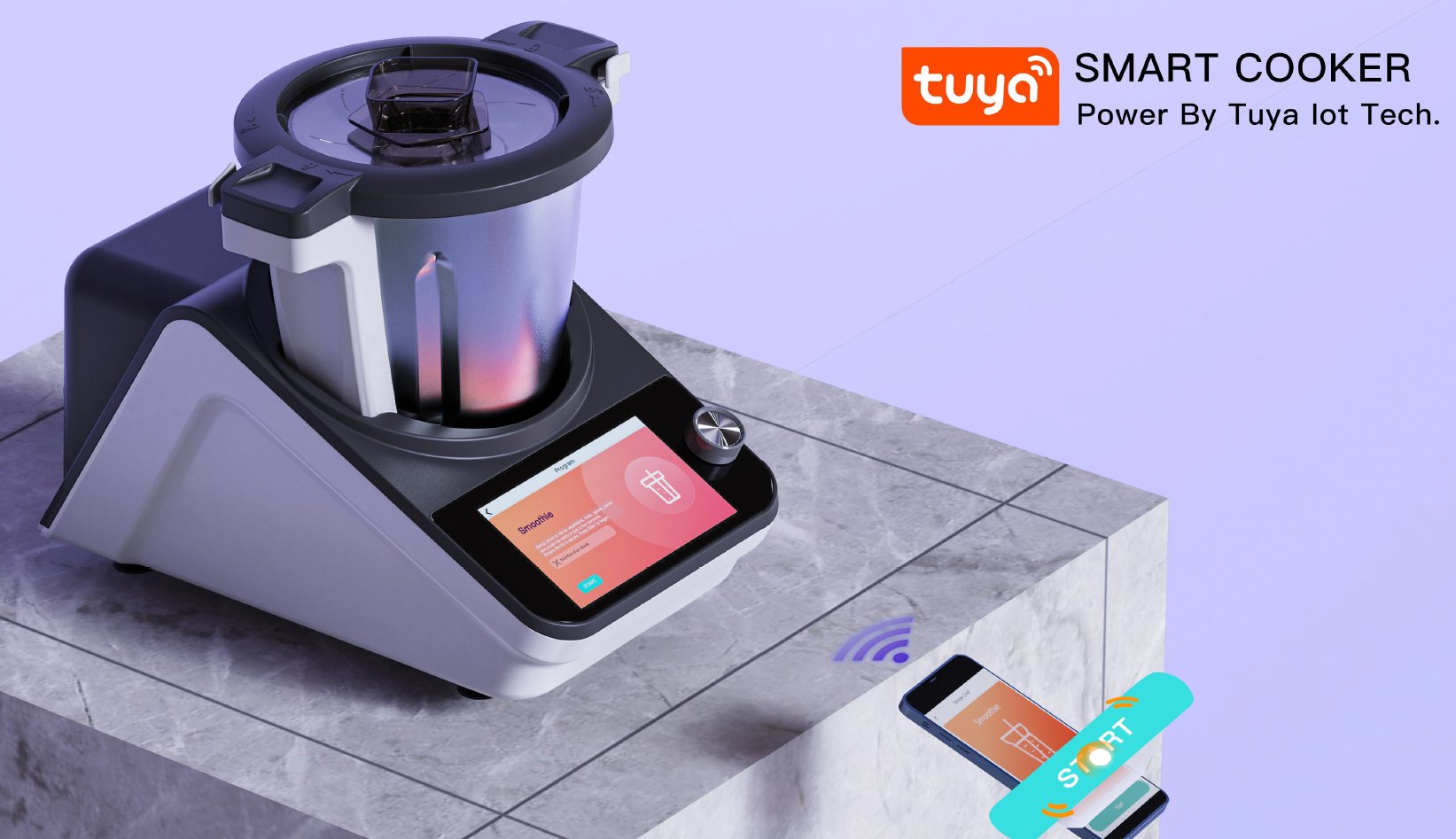 Wielofunkcyjny robot kuchenny Extralink Smart Life Cooking Robot ECR-K3501, TermoMikser, 1700W, WiFi, Tuya - obrazek 5