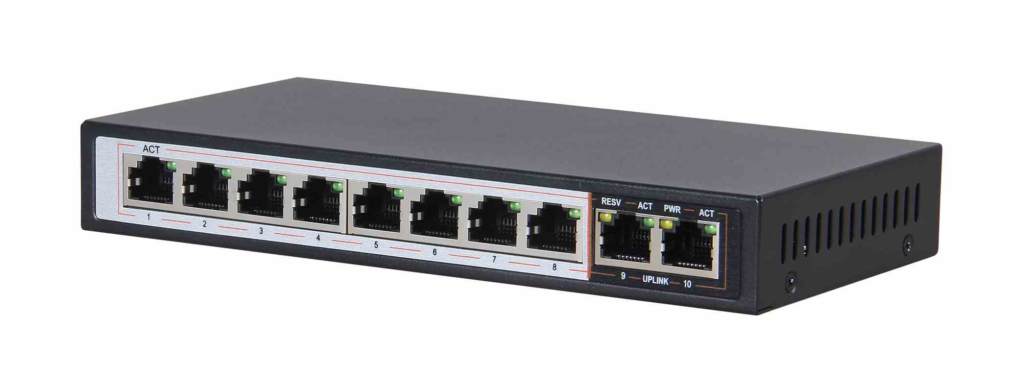 Extralink PERSES | Switch PoE | 8x Gigabit PoE/PoE+, 2x RJ45 Uplink Gigabit, 96W - obrazek 3