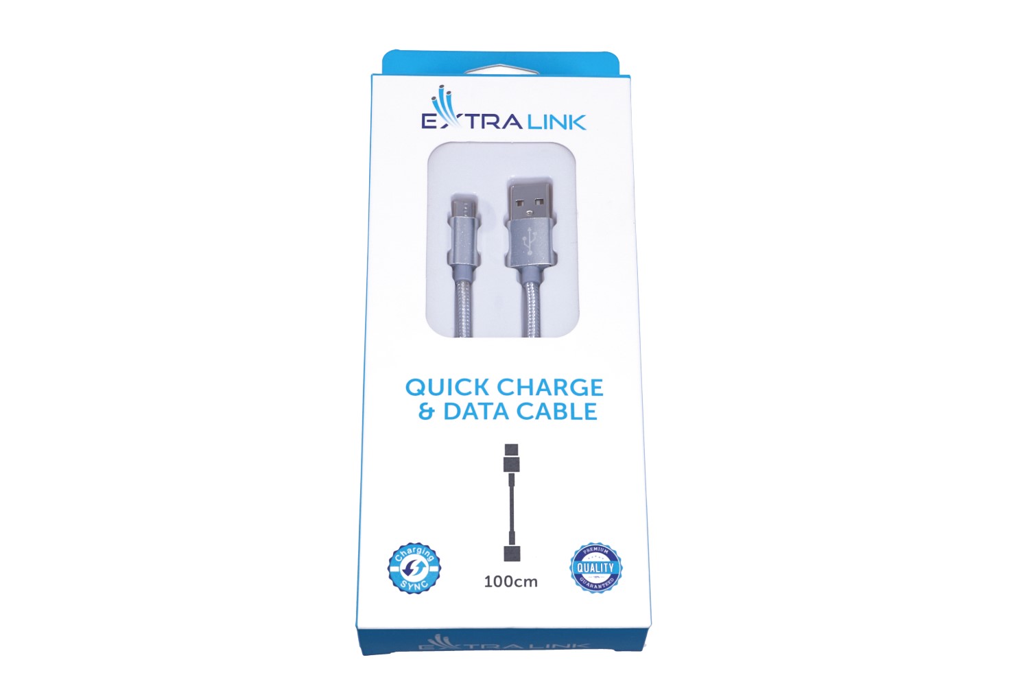 Extralink | Kabel ze złączem MicroUSB | do smartphonów ANDROID, 2A, długość 1M, Wzmocniony oplotem, Srebrny - obrazek 5