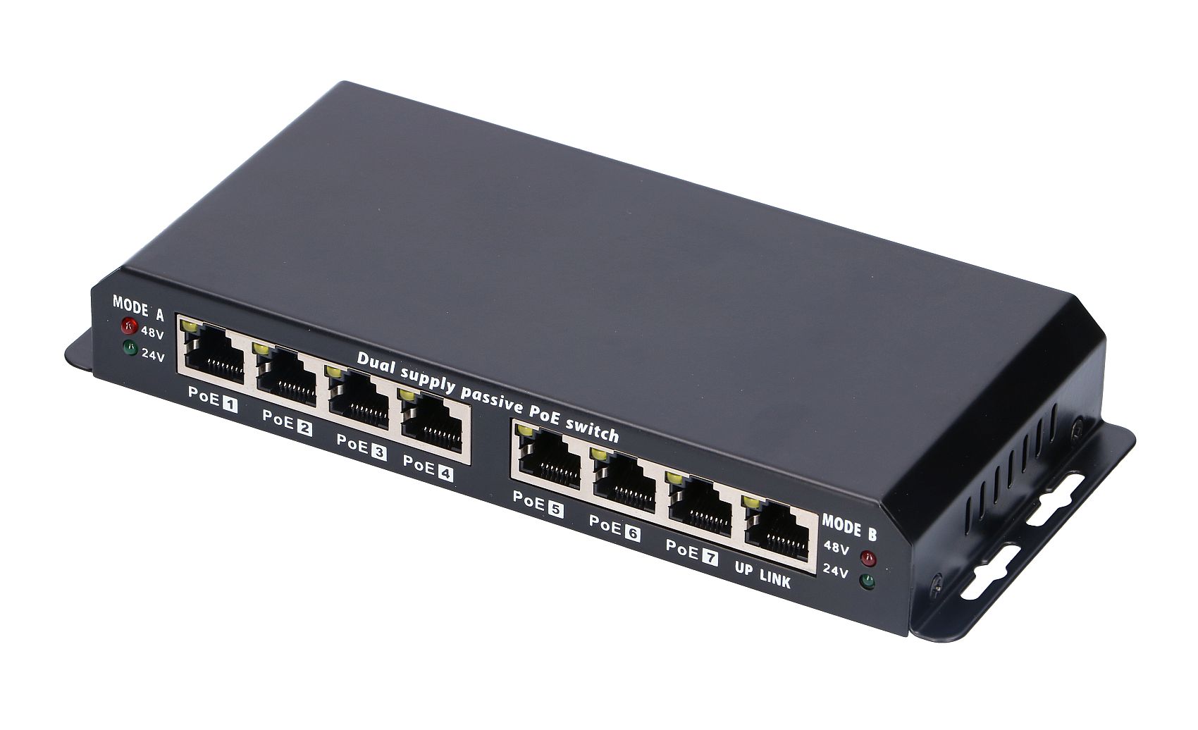 Extralink 8-7 PoE | Switch PoE | 7x 100Mb/s PoE, 1x Uplink RJ45, Zasilacz 24V 2.5A - obrazek 3