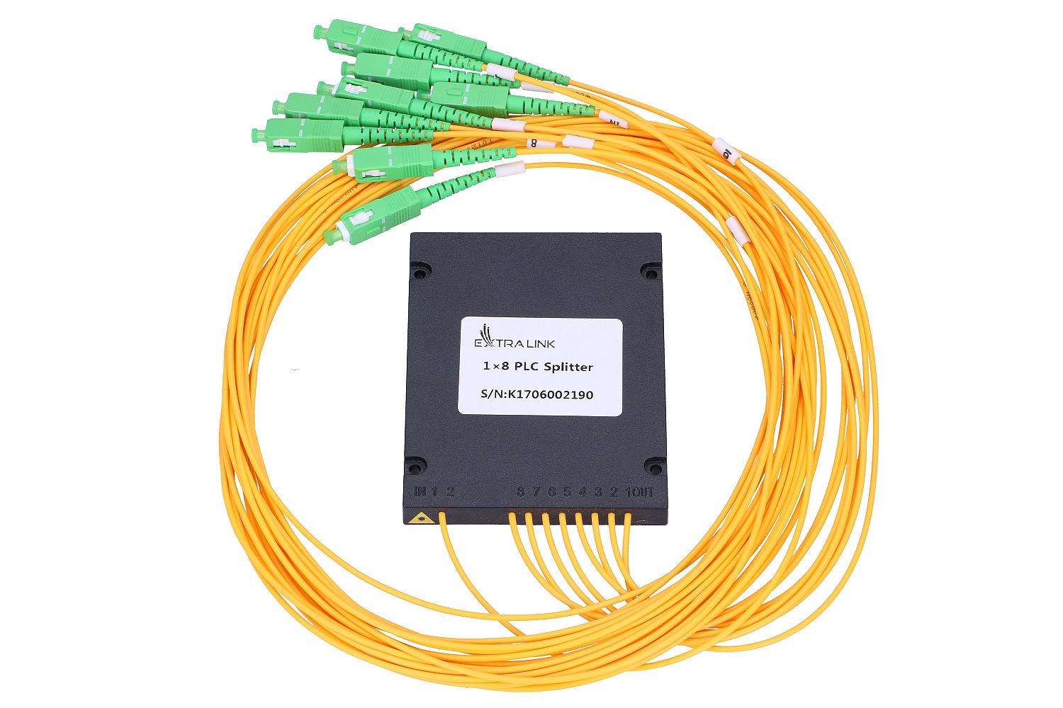 Extralink 1:8 PLC SC/APC | Splitter | 2,0mm, 1,5m, G657A, moduł ABS