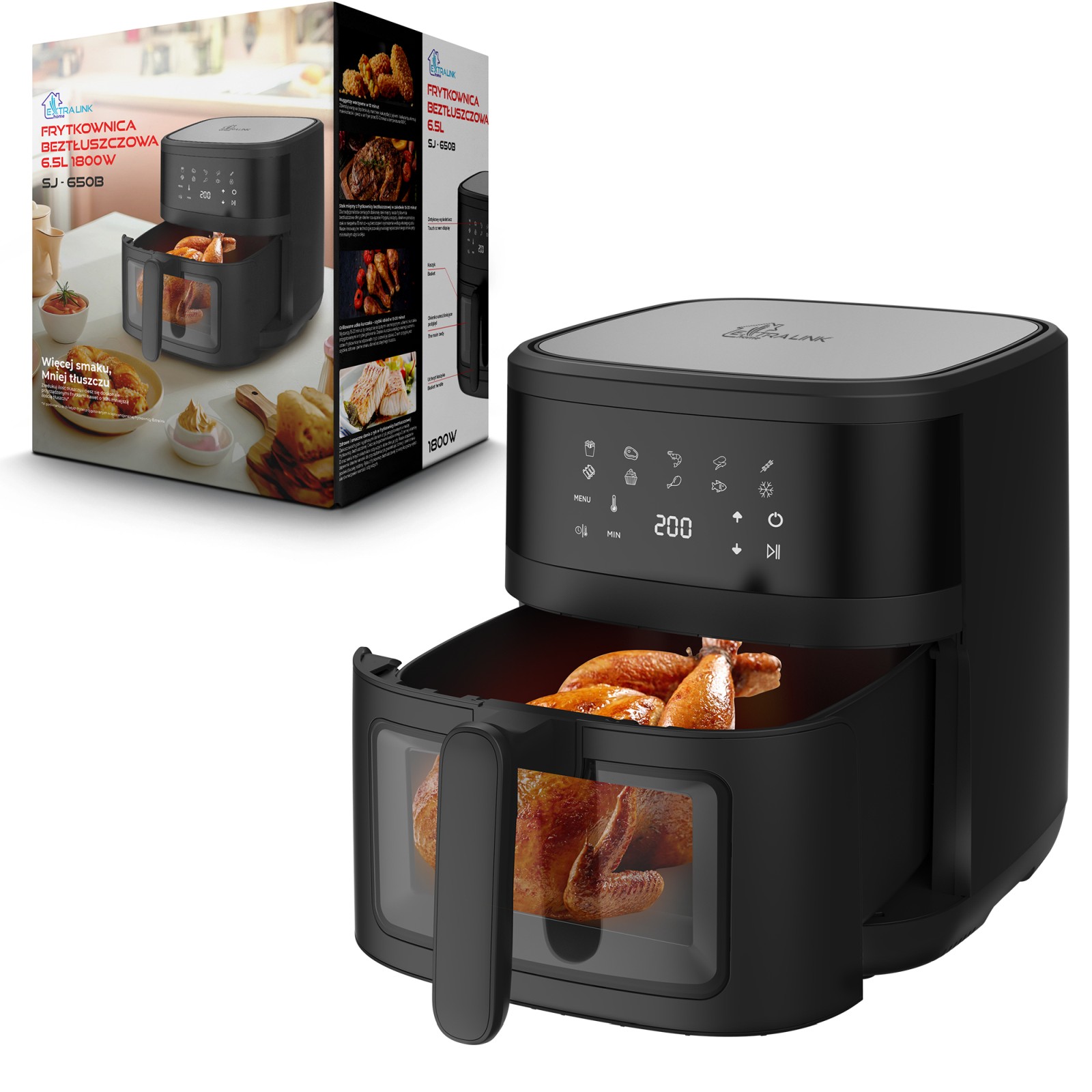 Extralink Home Air Fryer SJ-650B 6.5L EU | Frytkownica |