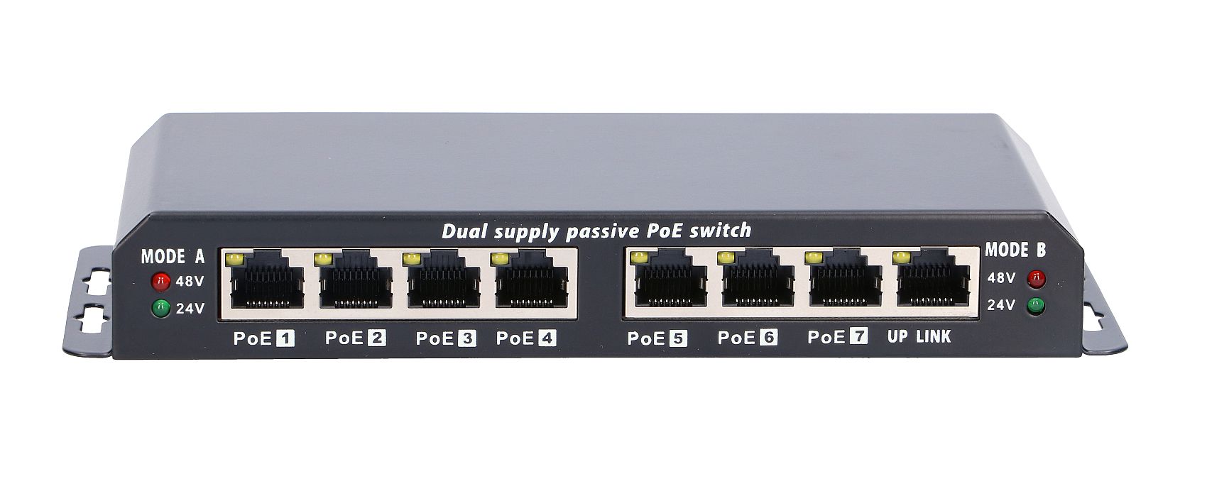 Extralink 8-7 PoE | Switch PoE | 7x 100Mb/s PoE, 1x Uplink RJ45, Zasilacz 24V 2.5A