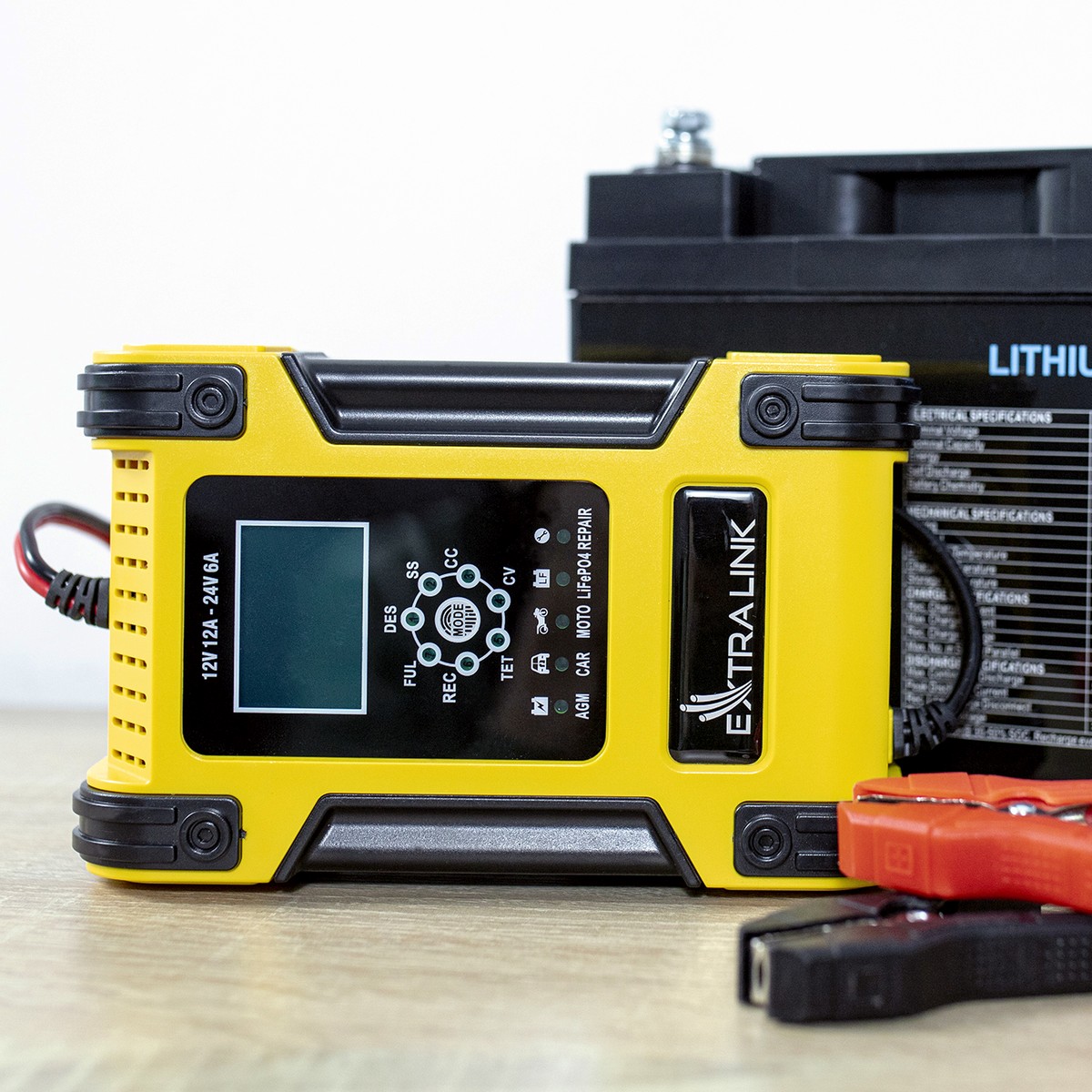Extralink Shango Smart Battery Charger | Prostownik | 100 - 240VAC, 12V 12A, 24V 6A - obrazek 4