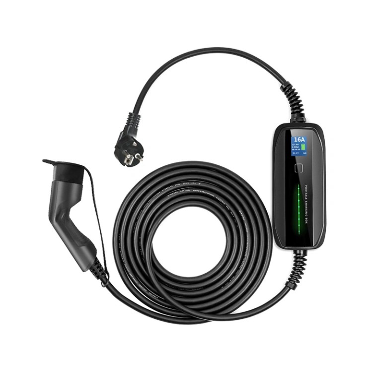 Extralink BS-PCD030 16A 3.6kW Schuko | Przenośna ładowarka do samochodu elektrycznego | 1 faza, 5,5m, wyświetlacz LCD, IP67 - obrazek 2