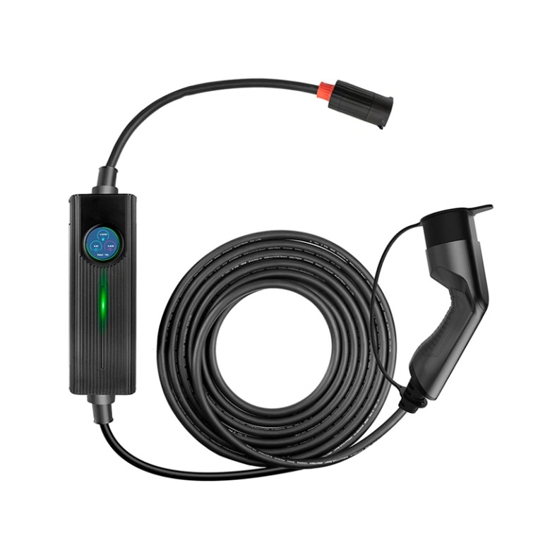 Extralink BS-PCD050 32A 16kW 3F Schuko | Przenośna ładowarka 3-fazowa do samochodu elektrycznego | 5m, ekran dotykowy, 6 adapterów - obrazek 2