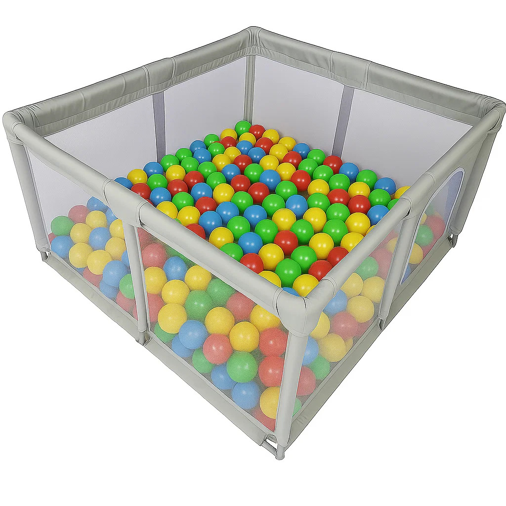 Extralink Kids | Kojec dziecięcy | stalowy plac zabaw 127x127x68cm + 30 kulek