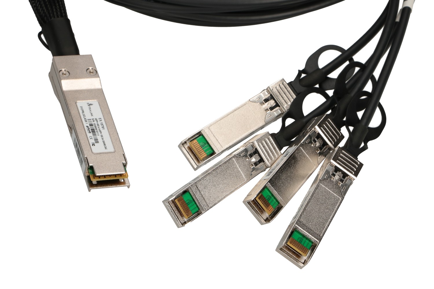 Extralink QSFP+ DAC | Kabel QSFP+ | DAC, 40Gbps do 4x 10Gbps 3m, 30AWG - obrazek 2