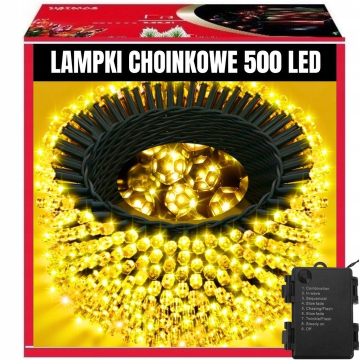 Extralink | Lampki choinkowe | świąteczne, 35m, 500 LED, ciepłe, białe, wewnętrze, zewnętrzne