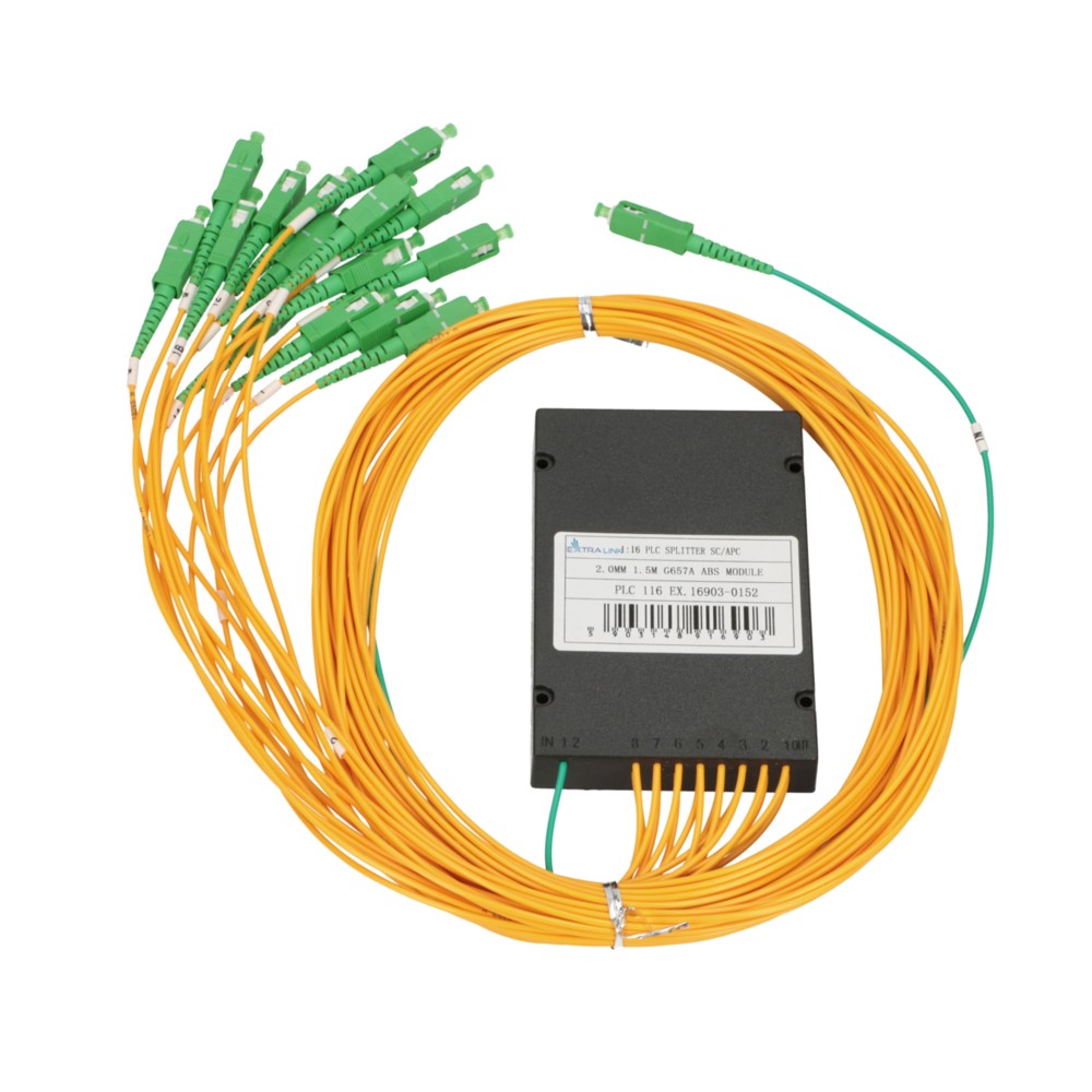 Extralink 1:16 PLC | Splitter | 2,0mm, 1,5m, G657A, moduł ABS, SC/APC