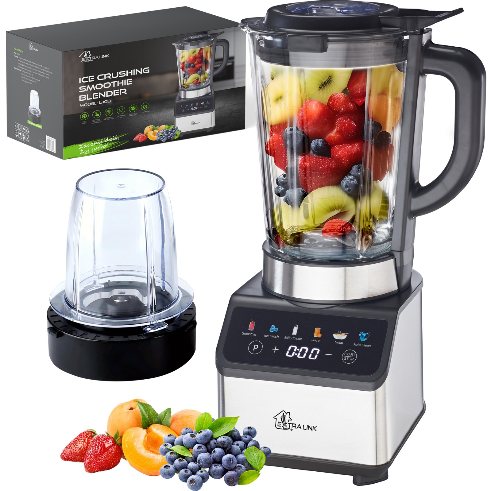 Extralink Home L-10B | Blender kielichowy | dotykowy wyświetlacz 1200W