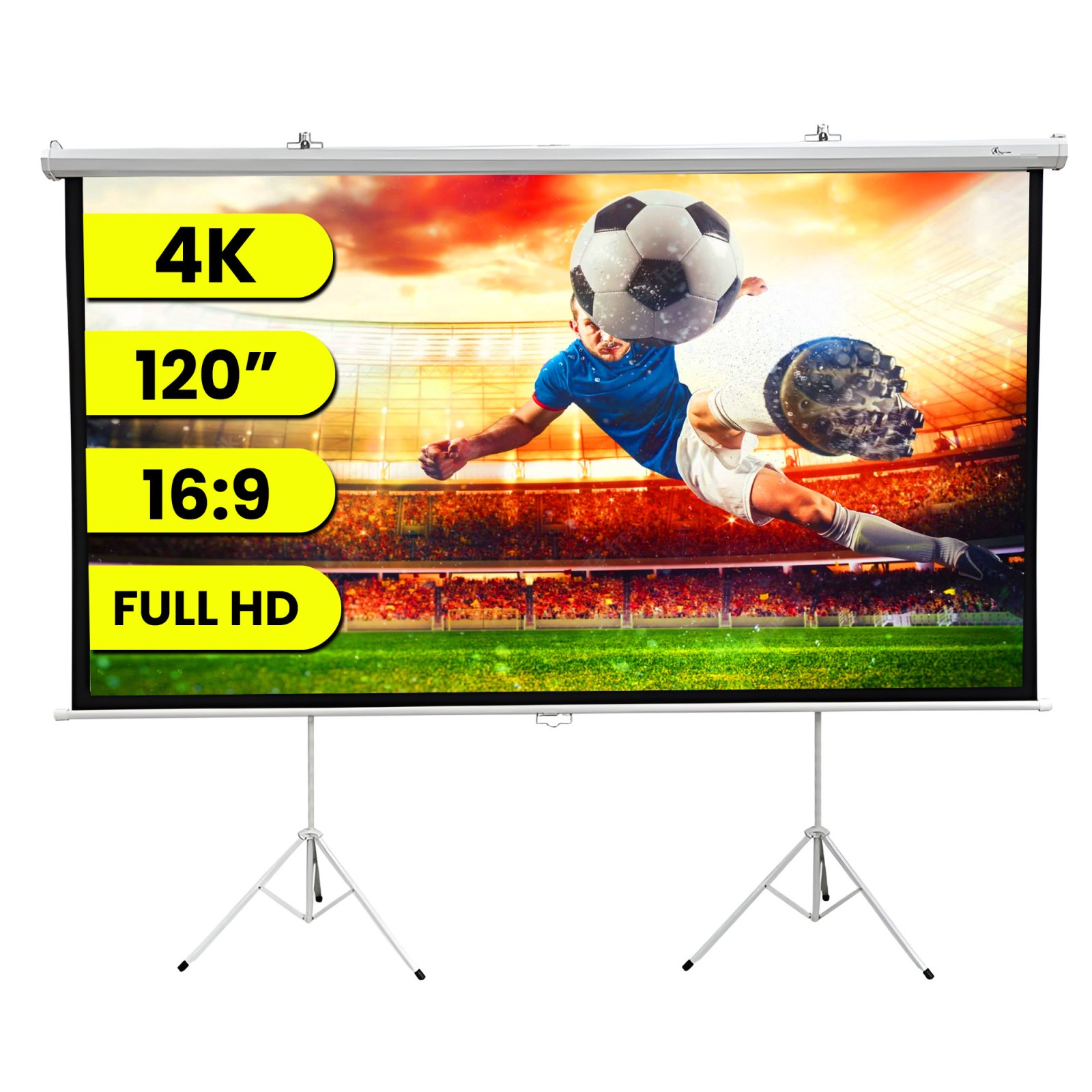 Extralink Projection Screen 120" | Ekran projekcyjny | 16:9, 266x149cm, PVC, pół-automatyczne zwijanie