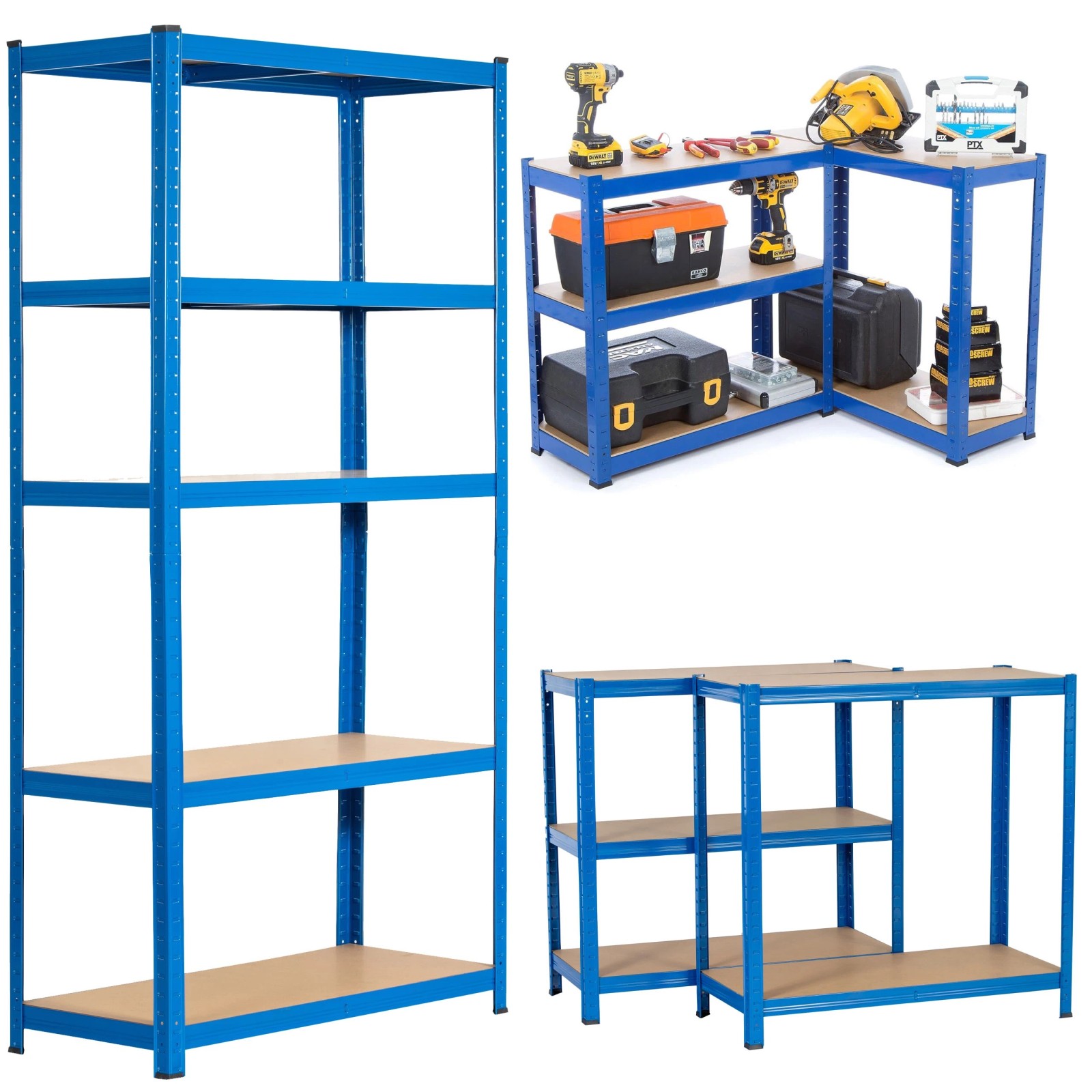 Extralink | Regał magazynowy | metalowy 150x70x30 niebieski