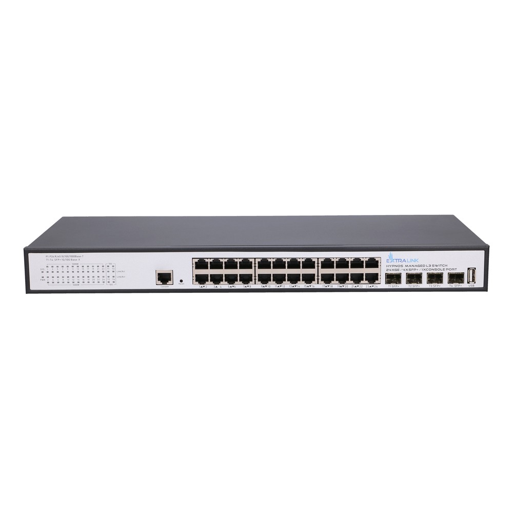 Extralink Hypnos | Switch | 24x RJ45 1000Mb/s, 4x SFP+, L3, zarządzalny - obrazek 2