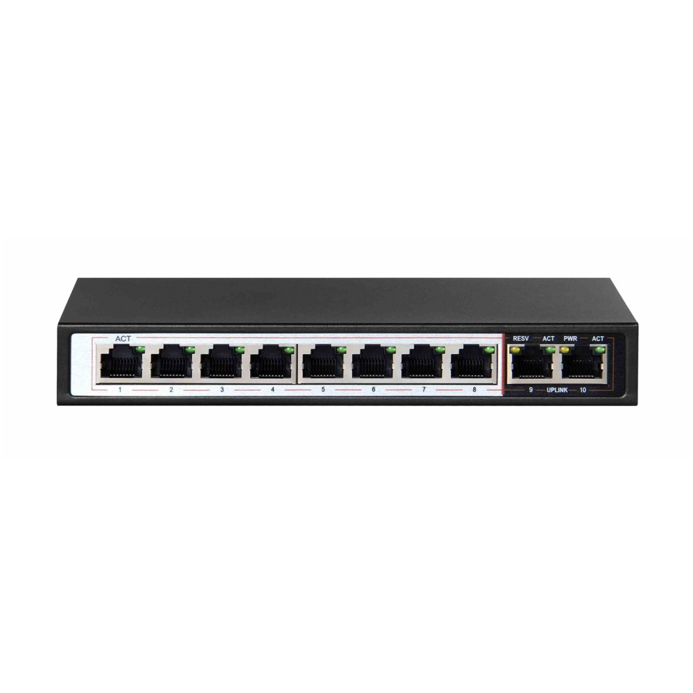 Extralink CERES | Switch PoE | 8x 100Mb/s PoE/PoE+, 2x RJ45 Uplink 100Mb/s, 96W - obrazek 2